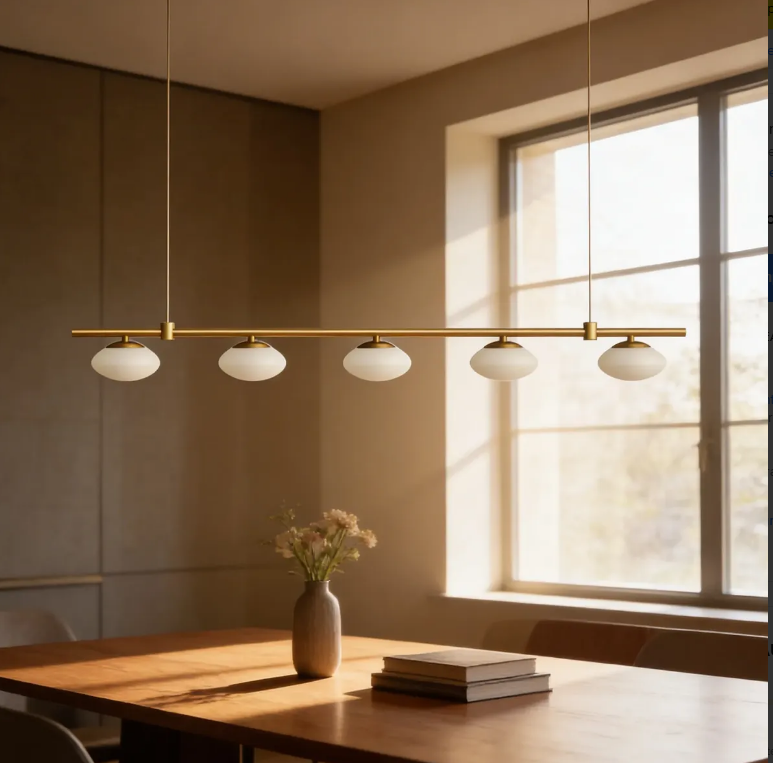 Pendente Linear Dourado 120cm.